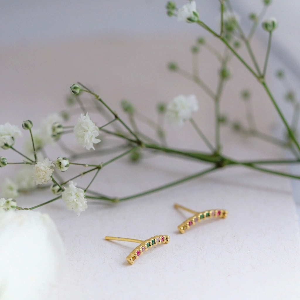 Colorful Curved Stud Earrings