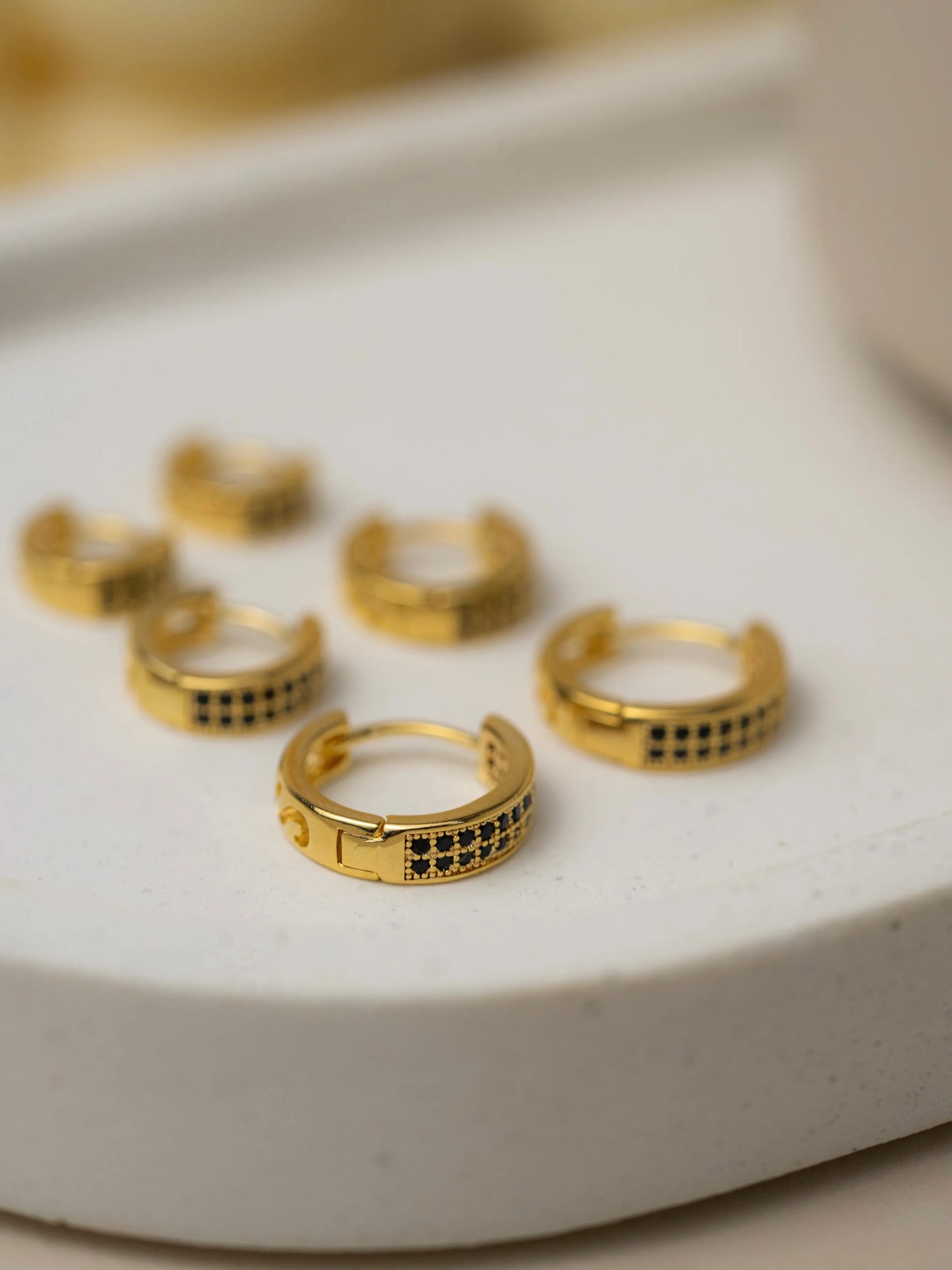 Black Spark Trio Earrings