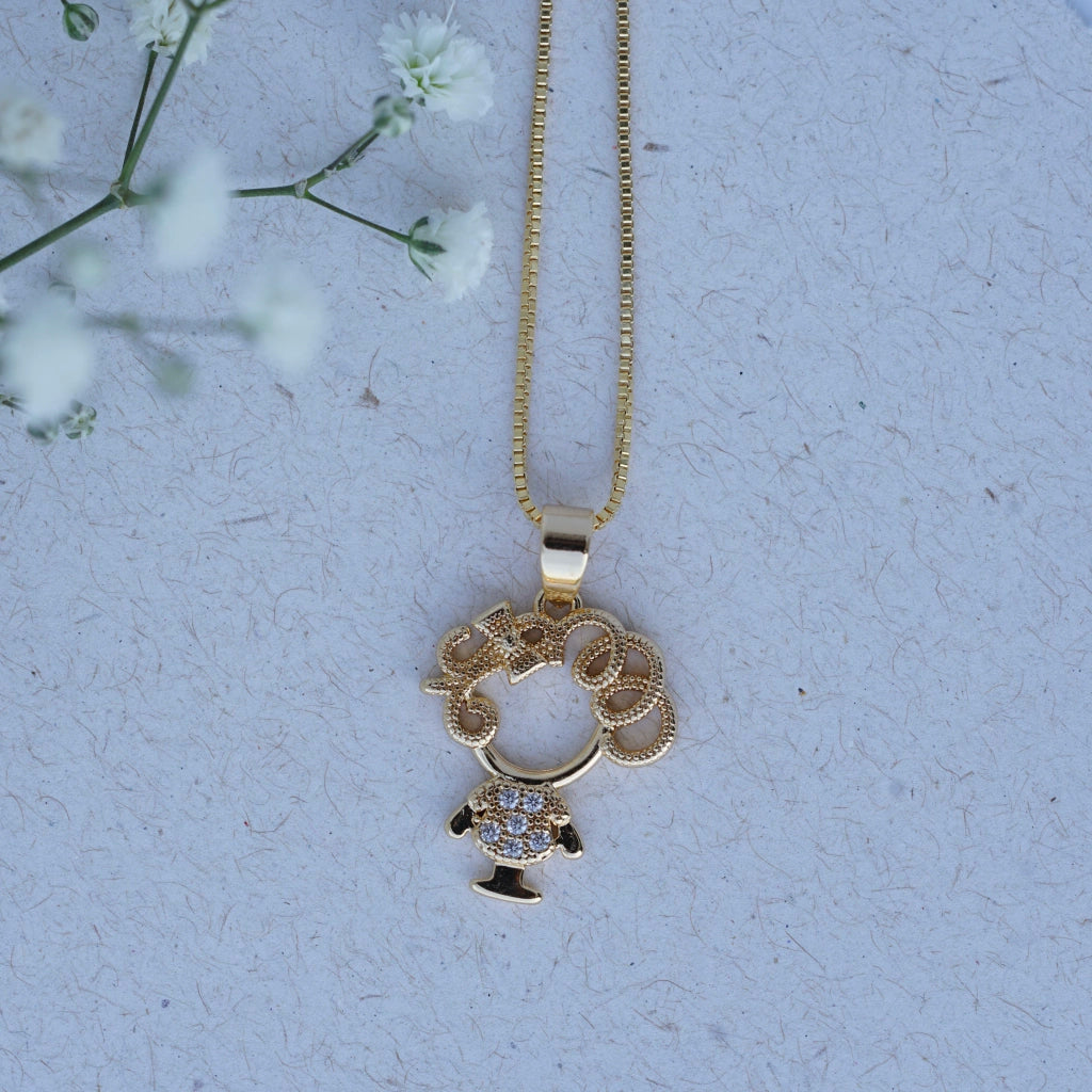 Curly-Haired Mother Necklace
